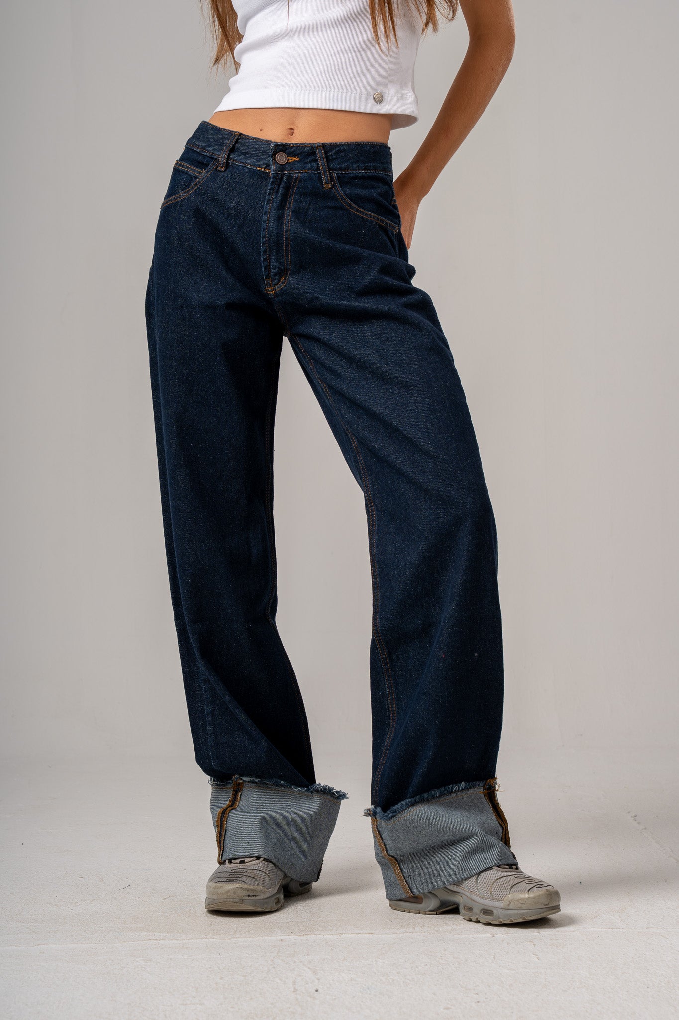 Rinse Wash Selvedge Wide Leg Jeans
